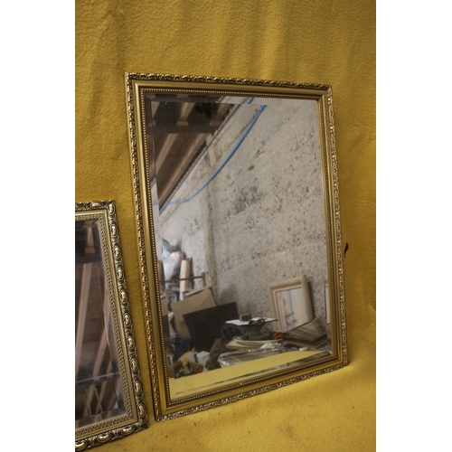 40 - 2 Bevel Edged Gilded Mirrors, Largest is 56 x 86 cm