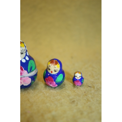 53 - Russian Dolls x 5, Hand Painted, Largest 8cm