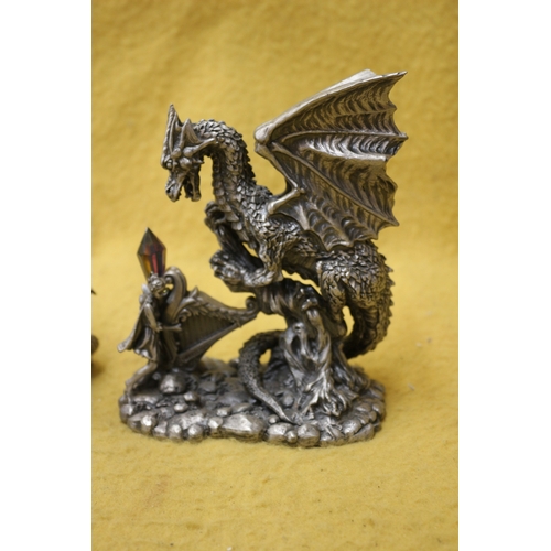 101 - Myth & Magic Dragon Figurines, some chipping, largest 15.5cm