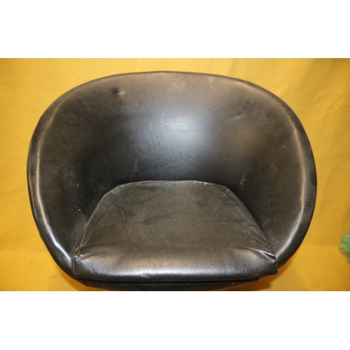 110 - Black Faux Leather Tub Chair