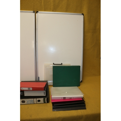 69 - 2 Whiteboards, Large 90 x 60 cm and Folders