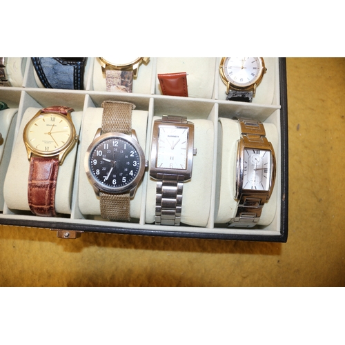 89 - Leather Display Case with 11 Watches