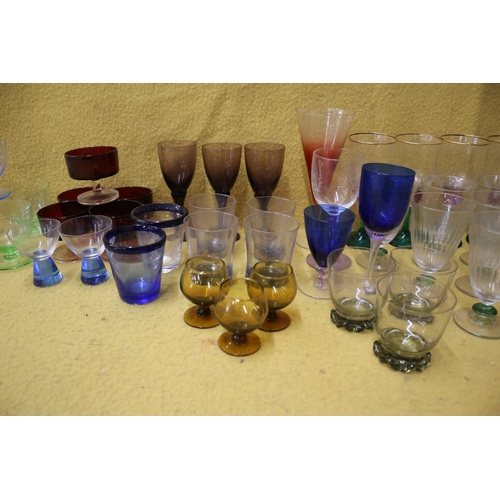 15 - Bundle of coloured glass with age