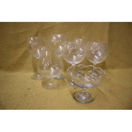 18 - Oversized wine crystal glasses, tallest 23cm