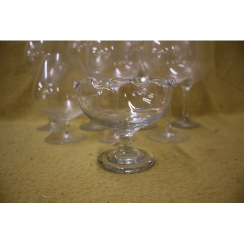 18 - Oversized wine crystal glasses, tallest 23cm