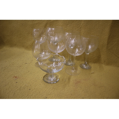 18 - Oversized wine crystal glasses, tallest 23cm