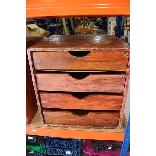 29 - x6 sets of vintage drawers, x4 3 drawer, x2 4 drawer circa 1980's plus vintage tennis racket