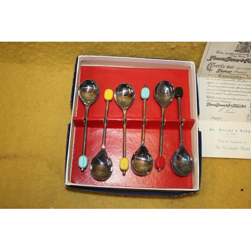 35 - 2 sets of vintage coffee spoons