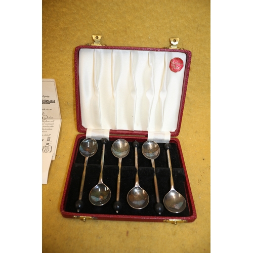 35 - 2 sets of vintage coffee spoons