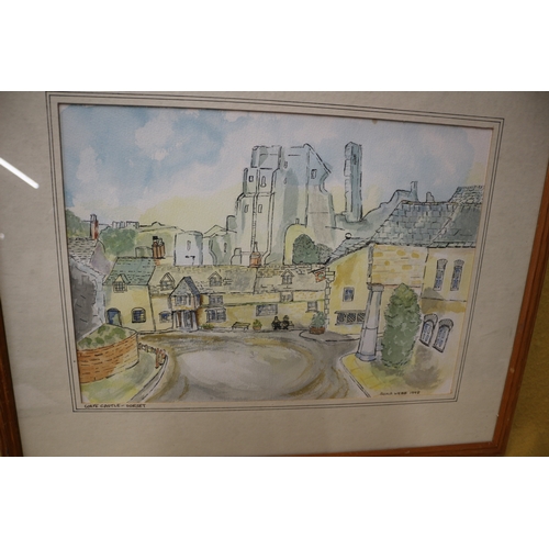 4 - Corfe Castle - Dorset watercolour by Sonia Webb 1998 54cm x 44cm