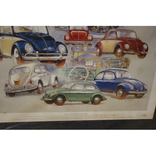 55 - Volkswagen Beetle card picture 51cm x 41cm