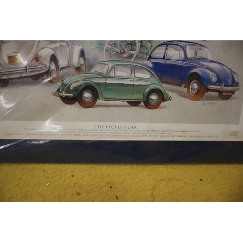 55 - Volkswagen Beetle card picture 51cm x 41cm