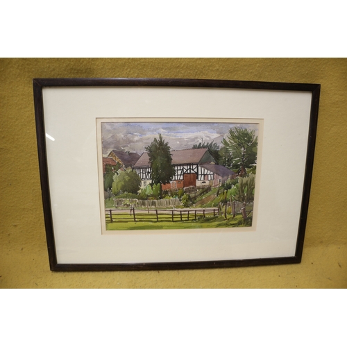 58 - Signed watercolour of cottage 44cm x 62cm