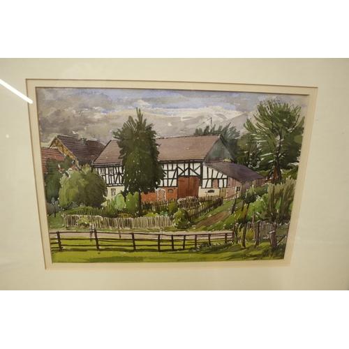 58 - Signed watercolour of cottage 44cm x 62cm