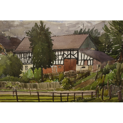 58 - Signed watercolour of cottage 44cm x 62cm