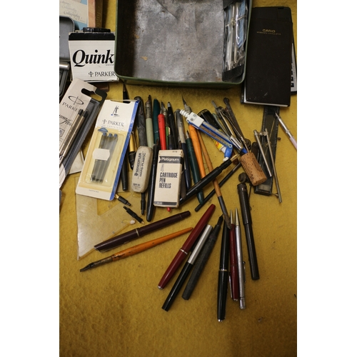 63 - Calligraphy Items plus Parker Pens, Rulers etc