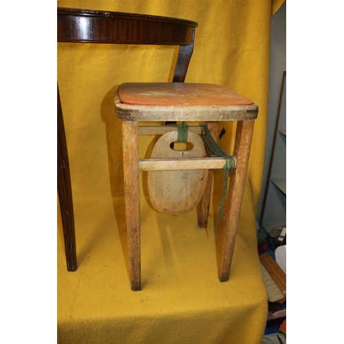 1 - Half Moon Table, Vintage Stool, Gout Stool & Twist Jardinere Stand A/F, 96cm tall