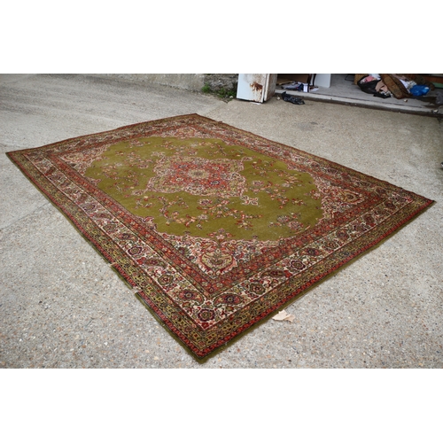 108 - Huge Vintage Wool Area Rug, Turkish/Persian Hessian Back, 12 foot x 9 foot