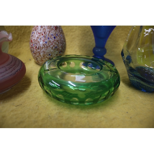 11 - Bundle of Coloured Glass, Tallest 21.5cm Various makers