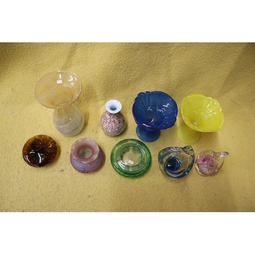 11 - Bundle of Coloured Glass, Tallest 21.5cm Various makers