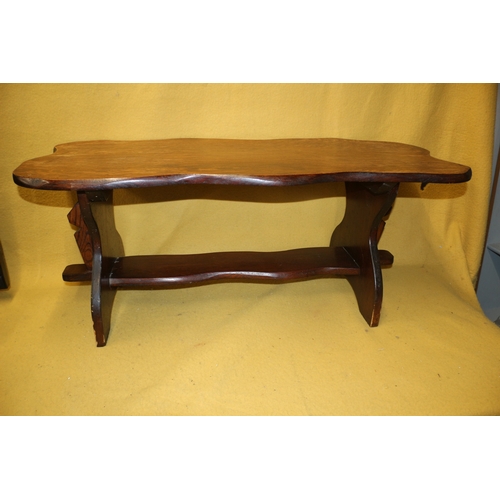 34 - 1960's / 70's Wooden Hand Made Bench Seat, Approx. 100cm Wide