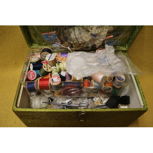 35 - Vintage Sewing Box and Contents