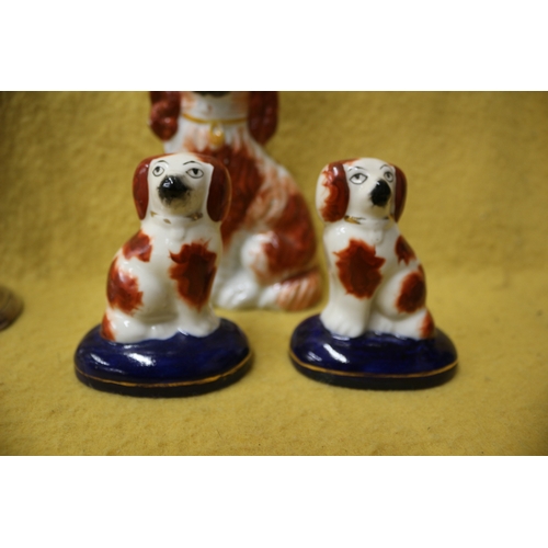 5 - 3 Staffordshire Mantlepiece Dogs, Tallest is 13cm