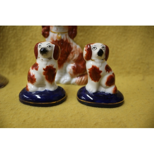 5 - 3 Staffordshire Mantlepiece Dogs, Tallest is 13cm