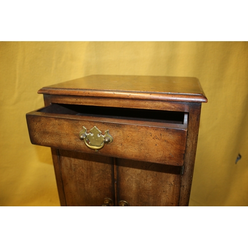 50 - Antique Small Vintage Pot Cabinet with Drawer in Walnut, 69.5cm tall