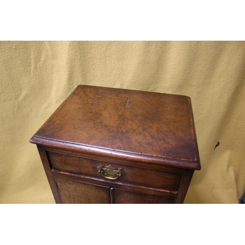 50 - Antique Small Vintage Pot Cabinet with Drawer in Walnut, 69.5cm tall