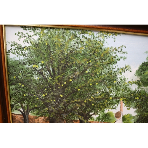 52 - Oil On Canvas of School Boys Picking Apples, Signed Gargett RH80. 56.5cm X 47cm