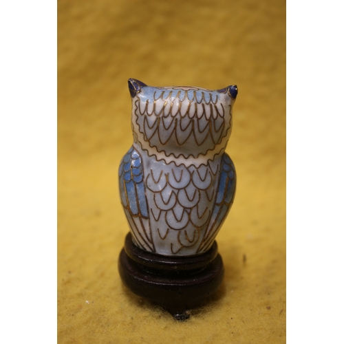 56 - Cloisonné Owl, 7cm