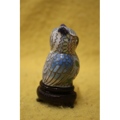 56 - Cloisonné Owl, 7cm