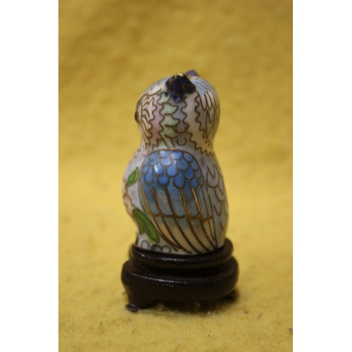 56 - Cloisonné Owl, 7cm