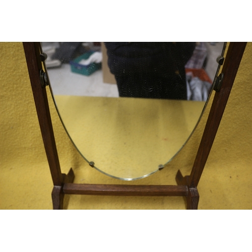 61 - Vintage Dressing Table Shield Mirror, 48cm tall