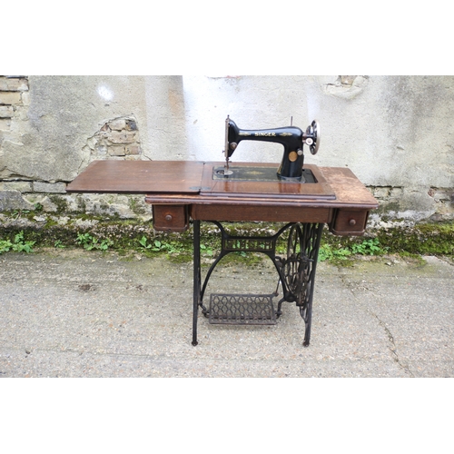 64 - 19th Century Singer Sewing Machine on Table, Possibly Scottish