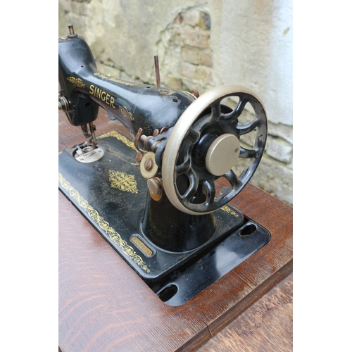 64 - 19th Century Singer Sewing Machine on Table, Possibly Scottish