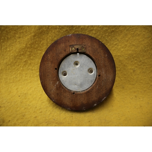 85 - Antique Oak Barometer, 14cm Diameter