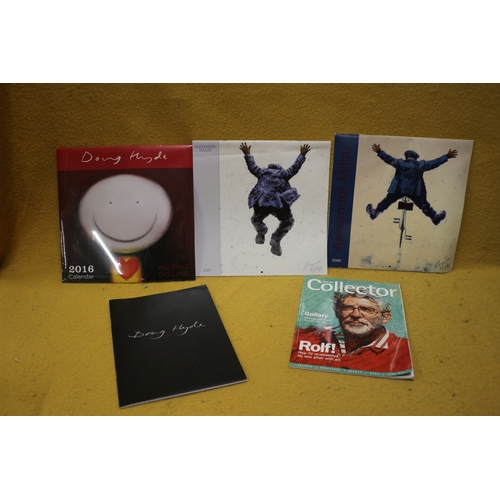 217 - Doug Hyde calendar and catalogue plus 2 Alexander Muller calenders and fine art collectors magazine