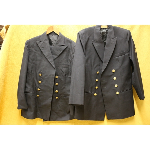 223 - X2 nautical uniforms with age, one full and one single blazer plus caps