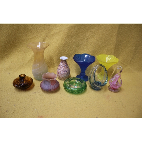 50 - Bundle of Coloured Glass, Tallest 21.5cm Various makers