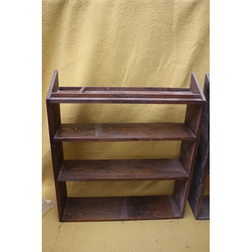 63 - Pair of Aged Bookcases, 73cm Tall