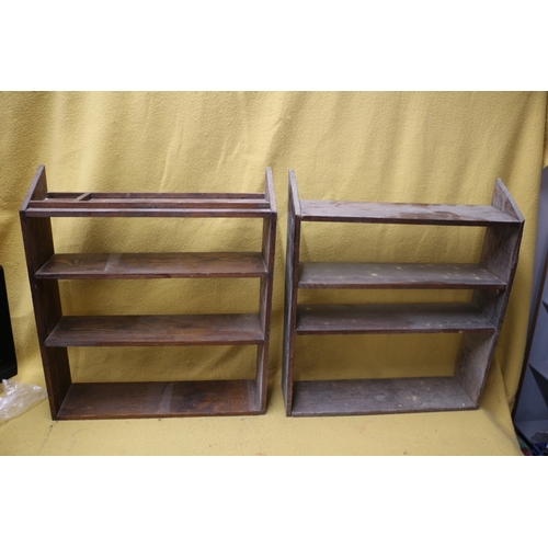63 - Pair of Aged Bookcases, 73cm Tall
