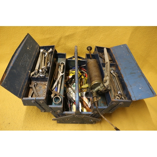 83 - Cantilever Tool Box with Spanners/Tools Plus Tecalemit Grease Gun?