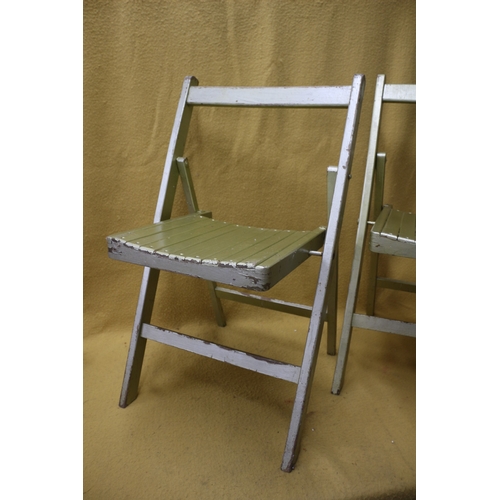 123 - Pair of Wooden Golden Painted Folding Chairs
