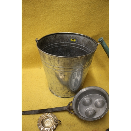 124 - Vintage Metal Watering Can, Coal Bucket Plus Other Metal ware