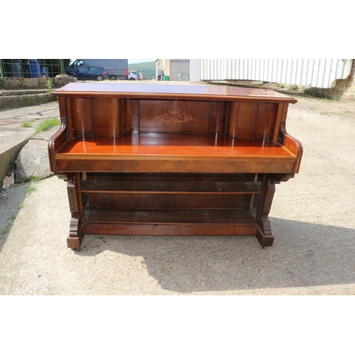 128 - Vintage Upright Piano Which Has Been Converted Into a Desk, No Inners, Loose Top Piece