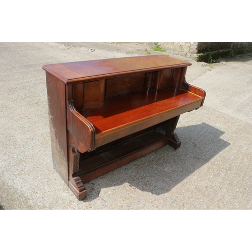 128 - Vintage Upright Piano Which Has Been Converted Into a Desk, No Inners, Loose Top Piece