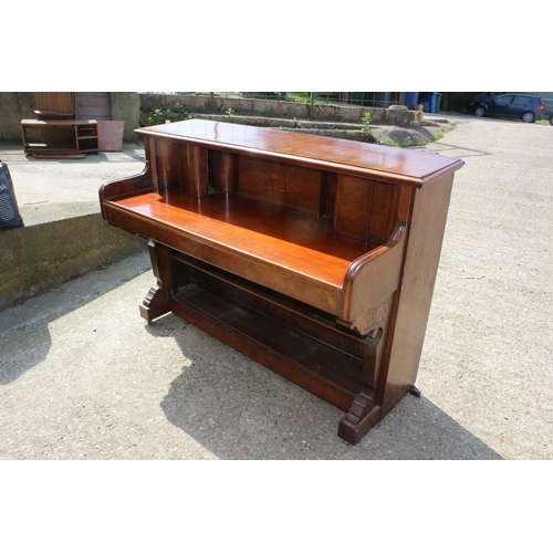 128 - Vintage Upright Piano Which Has Been Converted Into a Desk, No Inners, Loose Top Piece