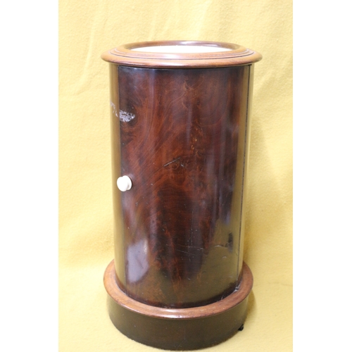 143 - Antique, Circa 1870, Victorian Cylindrical Pot Cabinet with Marble Top, 73 x 38 Diameter